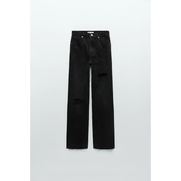 NWT Zara high-waisted wide leg black jeans - Picture 7 of 8